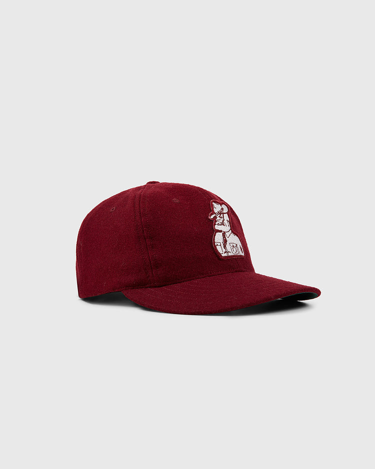 A maroon Texas A&M Aggies Mascot Collegiate Wool Ballcap by EFF, featuring a white embroidered logo on the front, shown against a plain light gray background.