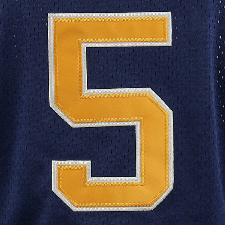 A large yellow number 5 with a white border is stitched onto the dark blue EFF Cerveceria Polar EFF DNA Replica V-Neck Mesh Jersey.