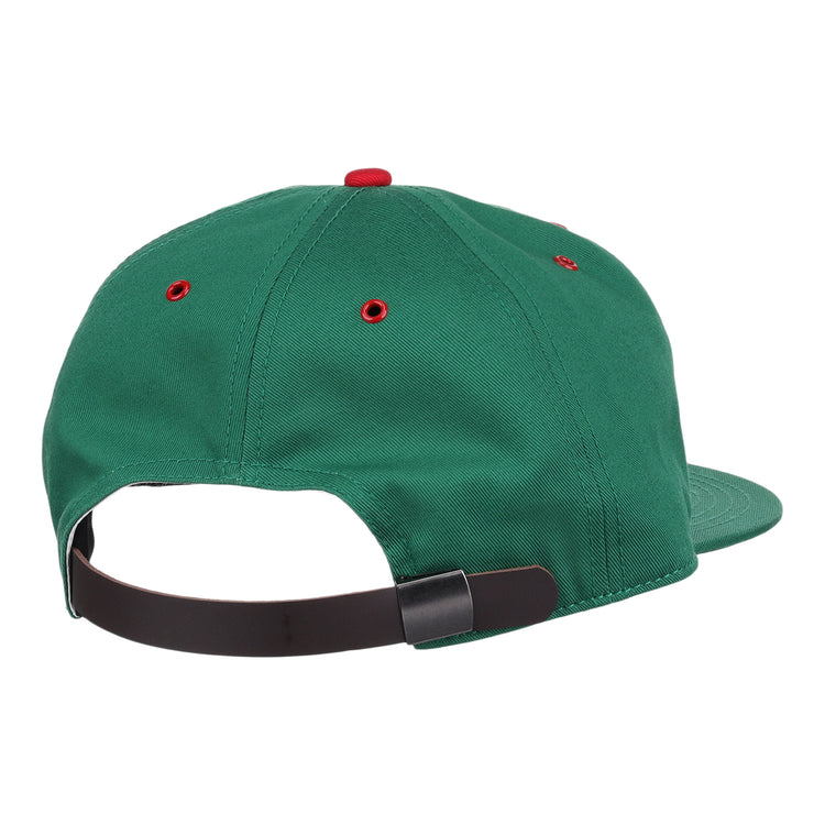 The EFF Dublin Irish Cotton Twill Ballcap features green twill, red eyelets, and a black adjustable strap with a metal buckle—an ideal Irish baseball cap for everyday wear.