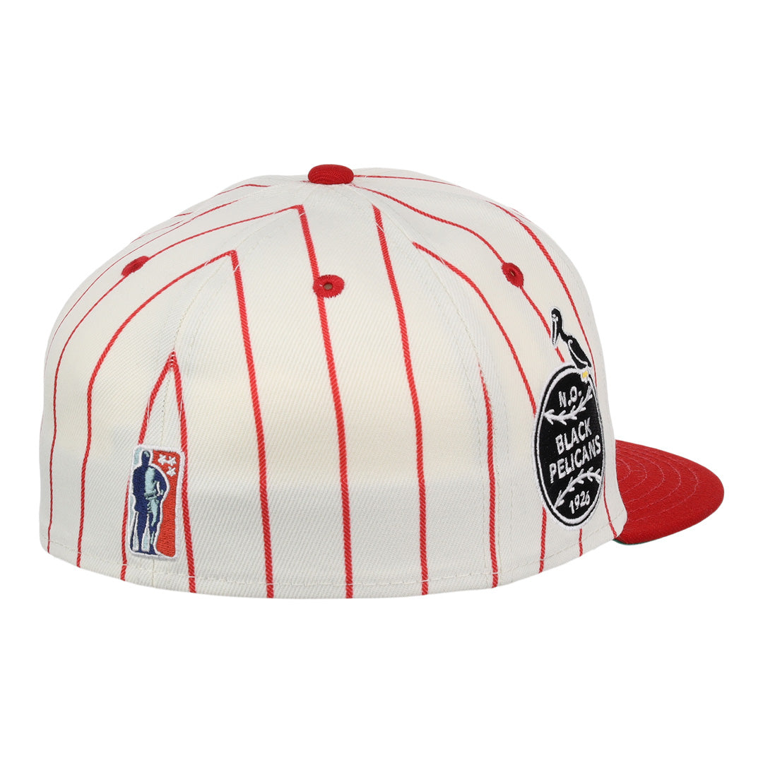 New Orleans Black Pelicans NLB Pinstripe Fitted Ballcap