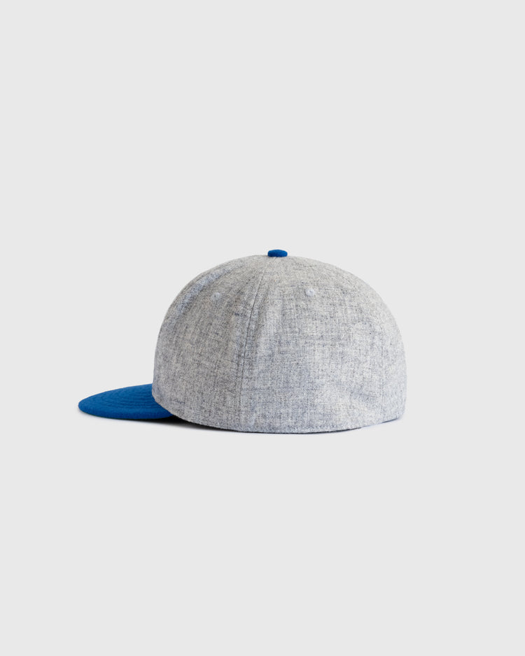 The EFF Montgomery Grey Sox 1916 Vintage Ballcap, featuring a gray crown with blue brim and button, is shown from the back and side against a plain light background.