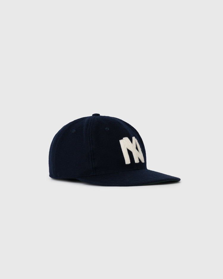 The EFF Brooklyn Eagles 1935 Authentic Wool Ballcap in navy features a bold white 1935 NY logo on the front, shown on a plain light gray background.