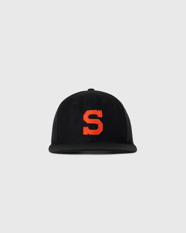 The EFF San Diego Padres (PCL) Authentic Wool Ballcap, featuring a bold orange S on black wool, is displayed against a plain light gray background.