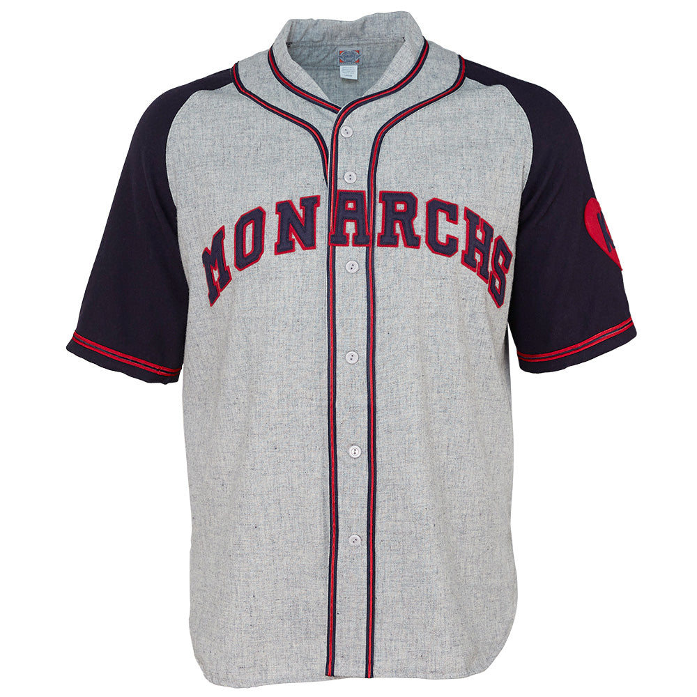 Monarchs Block Letters NLB Jersey - Gray (1945) - Medium - Royal Retros