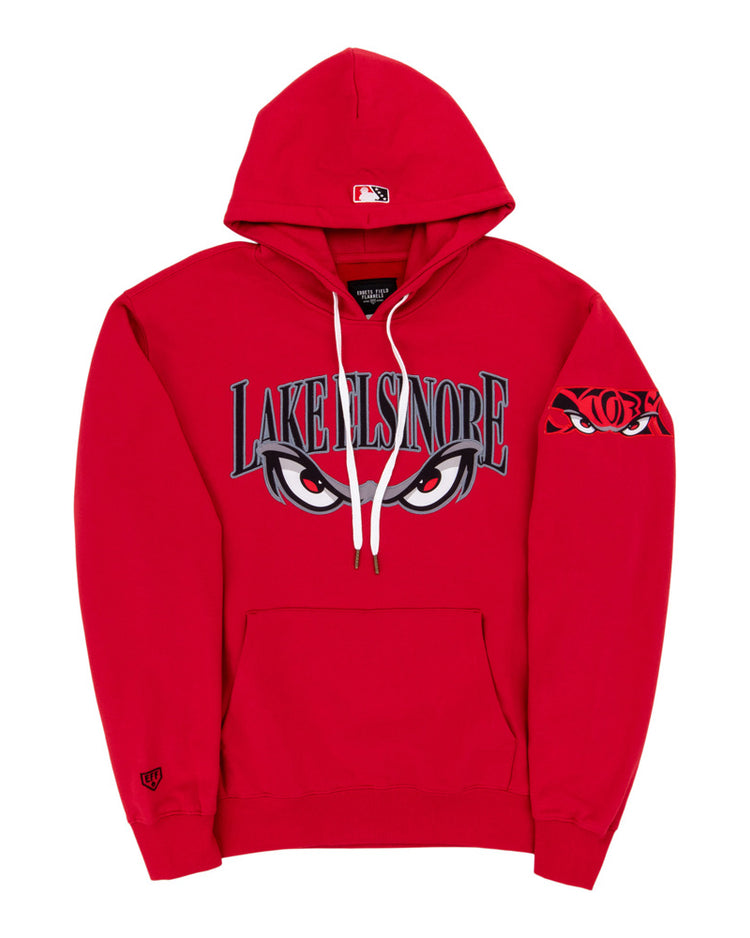 The Lake Elsinore Storm MiLB Cotton Hooded Sweatshirt by Ebbets Field features 