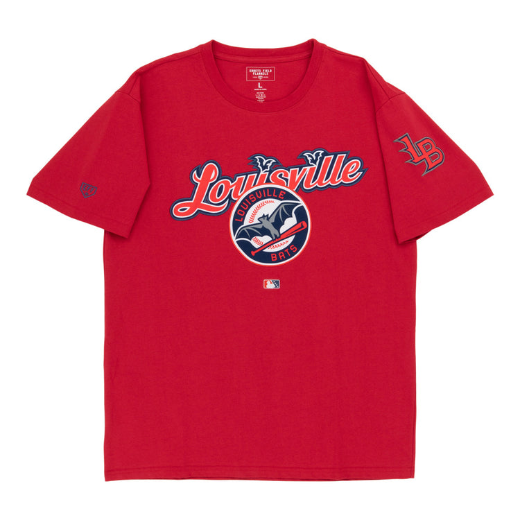 The Ebbets Field Louisville Bats MiLB Fashion Cotton Short Sleeve Tee features 