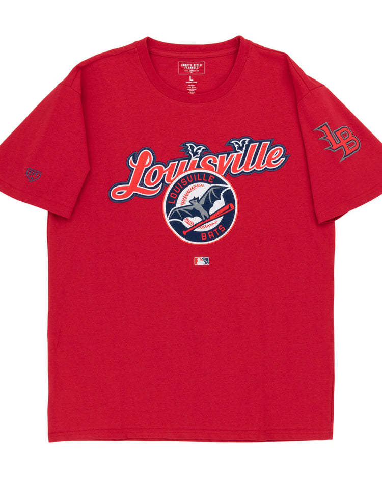 The Ebbets Field Louisville Bats MiLB Fashion Cotton Short Sleeve Tee features 