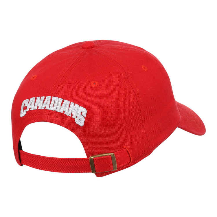 A rear view of the Ebbets Field Vancouver Canadians MiLB Dad Ballcap shows 