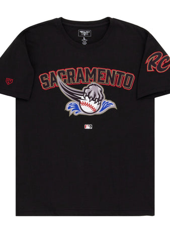 The Ebbets Field Sacramento River Cats MiLB Fashion Cotton Short Sleeve Tee features 