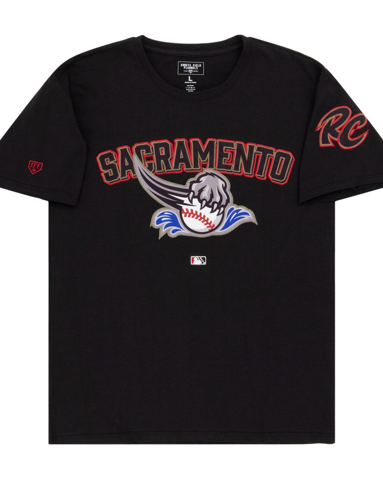 The Ebbets Field Sacramento River Cats MiLB Fashion Cotton Short Sleeve Tee features 