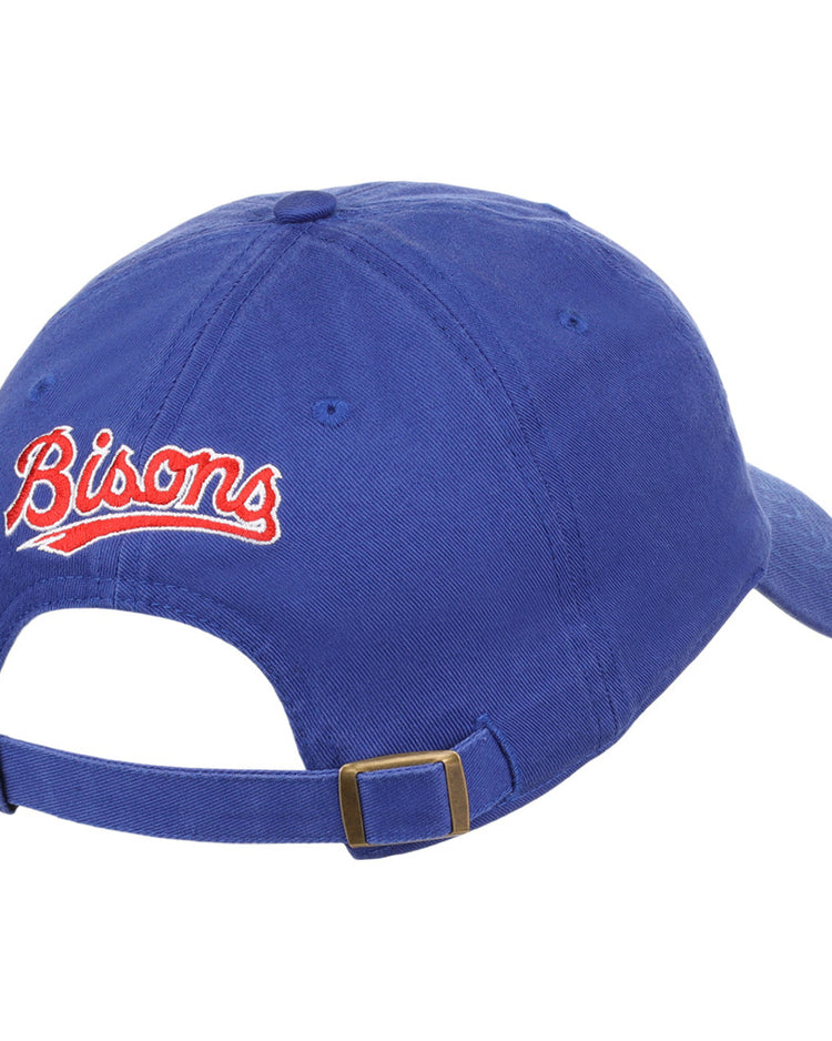 The Ebbets Field Buffalo Bisons MiLB Dad Ballcap is a blue cap with 