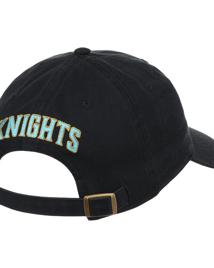 The Charlotte Knights MiLB Dad Ballcap by Ebbets Field is a black cap with 