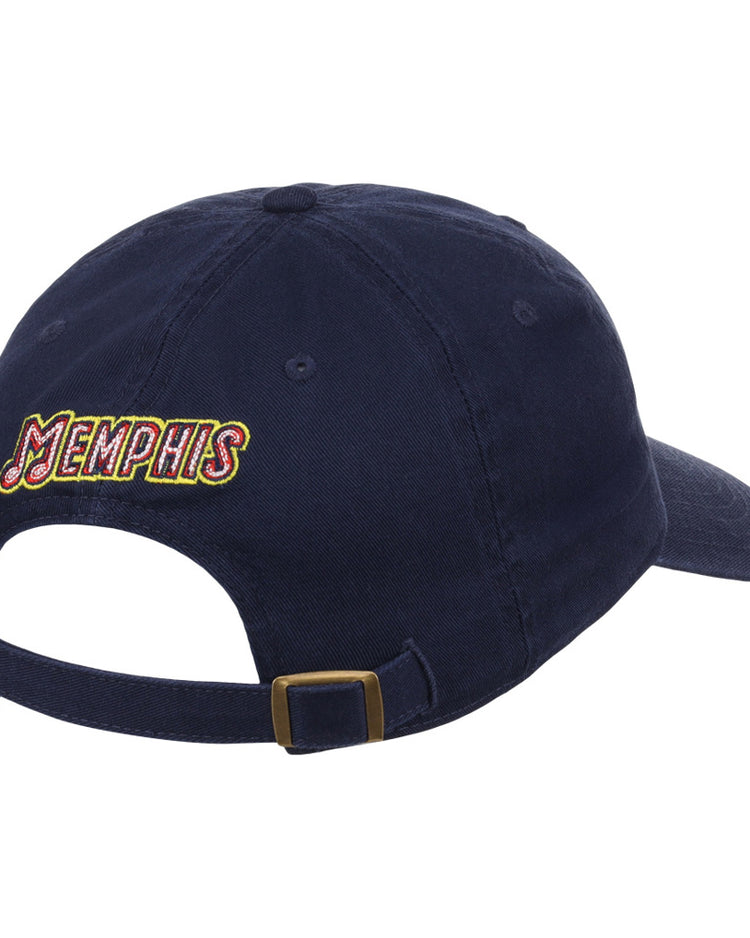 The Ebbets Field Memphis Redbirds MiLB Dad Ballcap is a navy blue hat shown from the back, with 