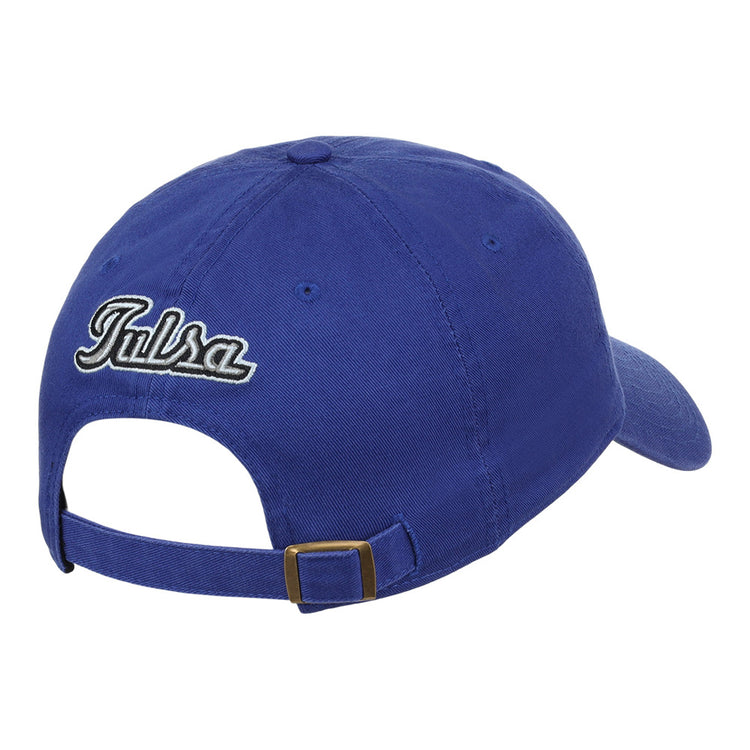 The Ebbets Field Tulsa Drillers MiLB Dad Ballcap is blue with 