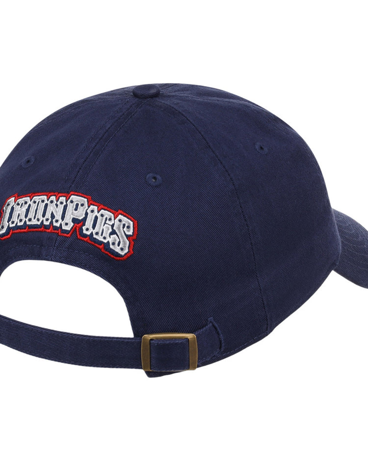 The Ebbets Field Lehigh Valley IronPigs MiLB Dad Ballcap is navy blue, with 