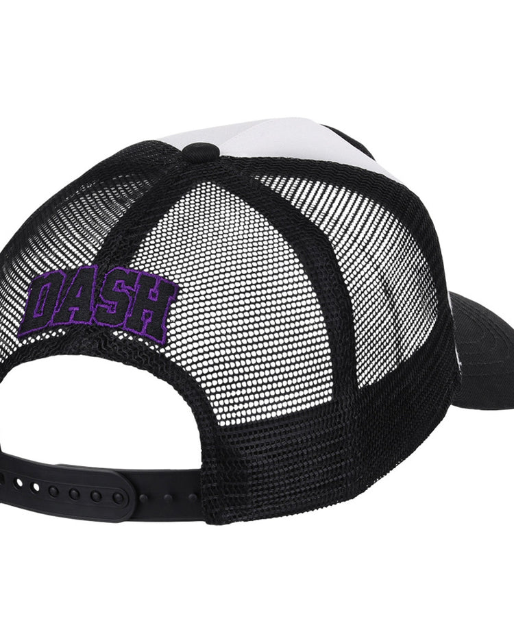 The Ebbets Field Winston-Salem Dash MiLB Trucker Ballcap features a black mesh, snapback closure, and 