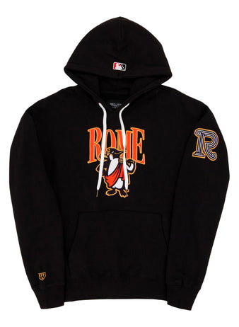 The Ebbets Field Rome Emperors MiLB Cotton Hooded Sweatshirt features 