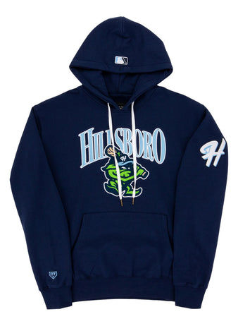 The Ebbets Field Hillsboro Hops MiLB Cotton Hooded Sweatshirt features 
