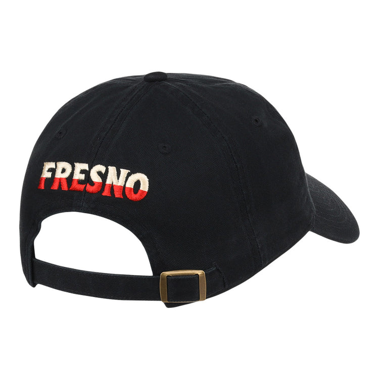 The Ebbets Field Fresno Grizzlies MiLB Dad Ballcap is shown from the back, with 
