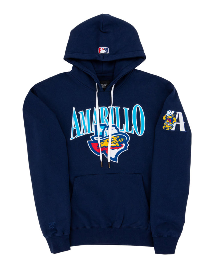 The Ebbets Field Amarillo Sod Poodles MiLB Cotton Hooded Sweatshirt features 