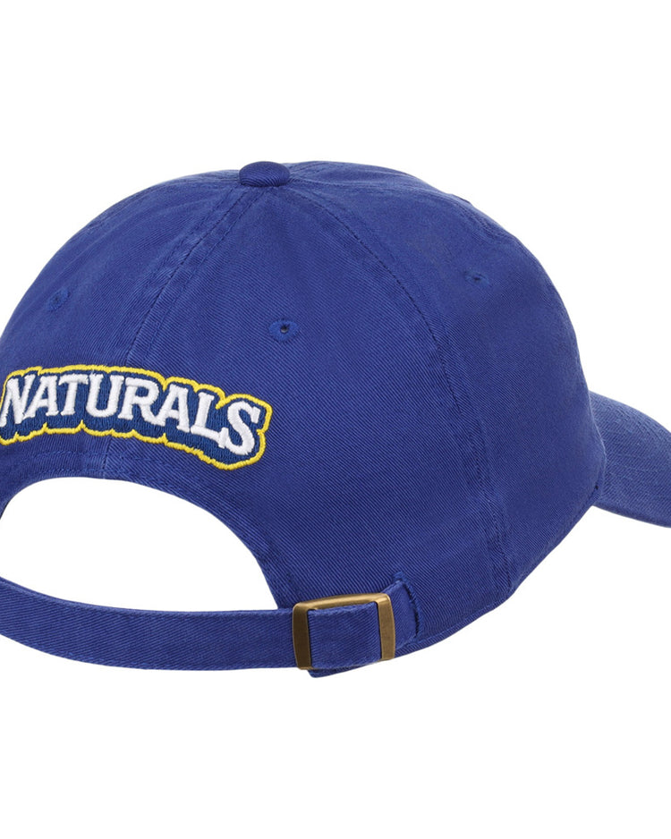 The Northwest Arkansas Naturals MiLB Dad Ballcap by Ebbets Field is a blue cap seen from the back, with 