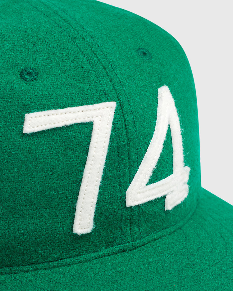 Ebbets Field Mystery Caps of Mexico – 74 Regimento de Puebla 1925 Wool Ballcap in green wool featuring the number 74 in white felt applique.