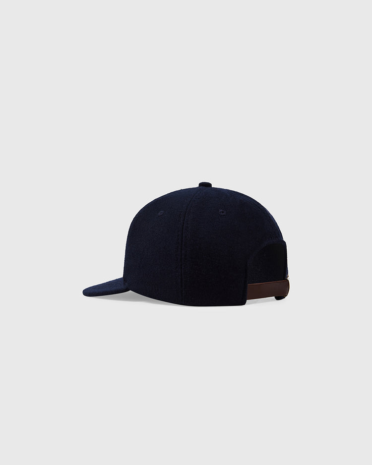 The Ebbets Field Penn State University Authentic Wool Ballcap is shown from the back and side, featuring a curved brim and adjustable strap, set against a light gray background.