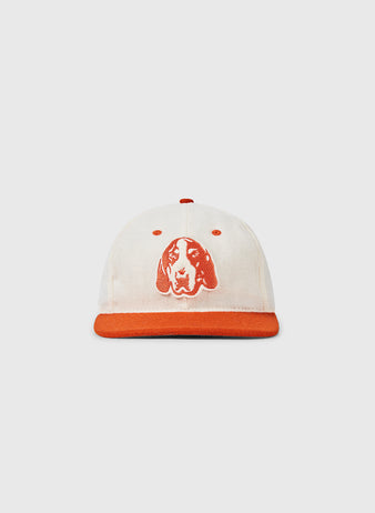 The University of Tennessee Mascot Vintage Ballcap by Ebbets Field Flannels features a white crown, orange brim, and an embroidered dog face—ideal for fans after that classic UT style. Photographed on a plain, light background.