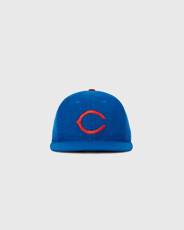 The Ebbets Field Chicago Cubs 1956 MLB Authentic Wool Ballcap, featuring a red 
