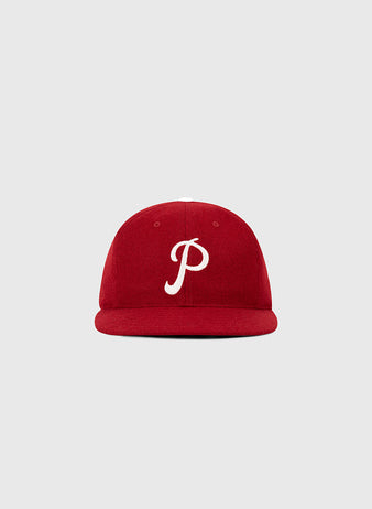 The Ebbets Field Philadelphia Phillies 1964 MLB Authentic Wool Ballcap features a red design with a white embroidered 