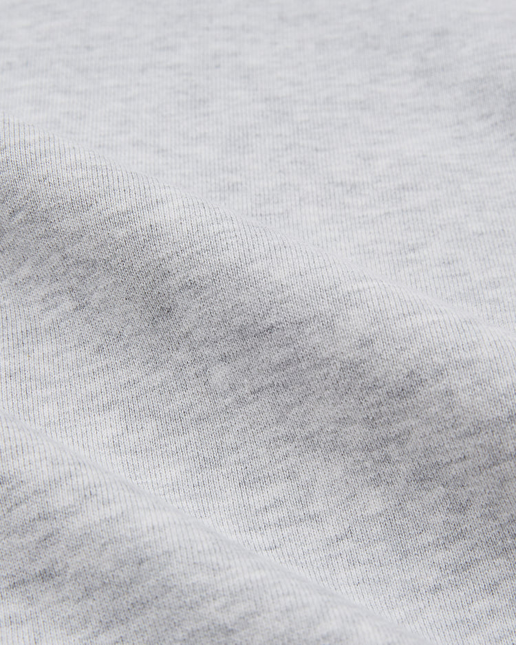 Close-up of light gray, heathered cotton terry with subtle horizontal ridges and a soft, textured look—ideal for the vintage-inspired Ebbets Field Osaka Tigers Heavyweight Cotton Terry Full-Zip Hoodie.