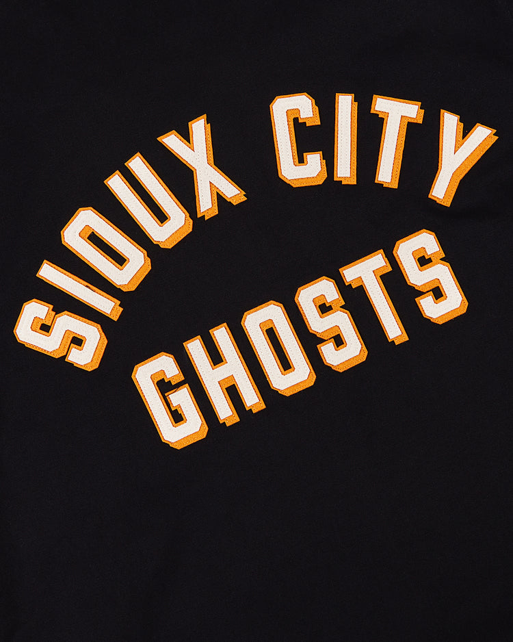 Bold, yellow varsity text reading 