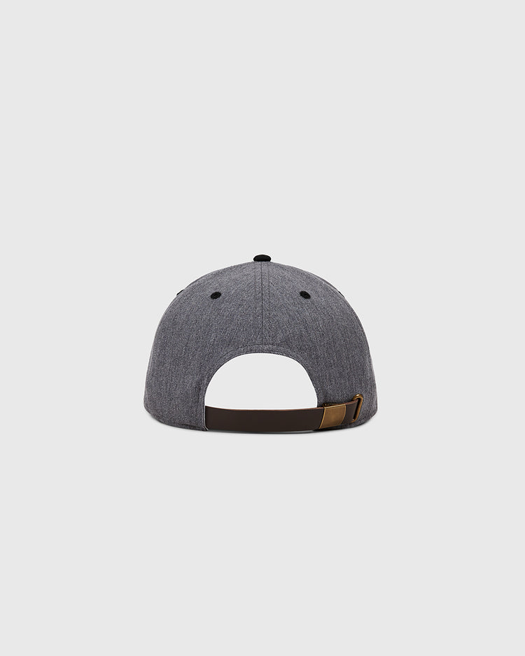 The Ebbets Field Newark Eagles Cotton Twill Ballcap, inspired by the 1938 Negro Leagues team, is shown from the back with a curved opening, adjustable brown strap, and metallic buckle against a plain light gray background.
