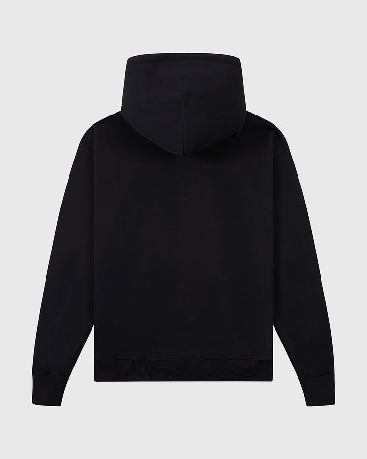 The Sioux City Ghosts 'Skull and Bones' Heavyweight Cotton Terry Pullover Hoodie by Ebbets Field is shown from the back, featuring a hood, long sleeves, and ribbed cuffs and hem against a light gray background.