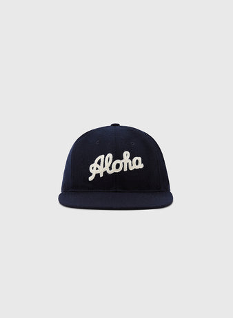 The Ebbets Field Aloha 100th Infantry 1942 Authentic Ballcap in navy features 