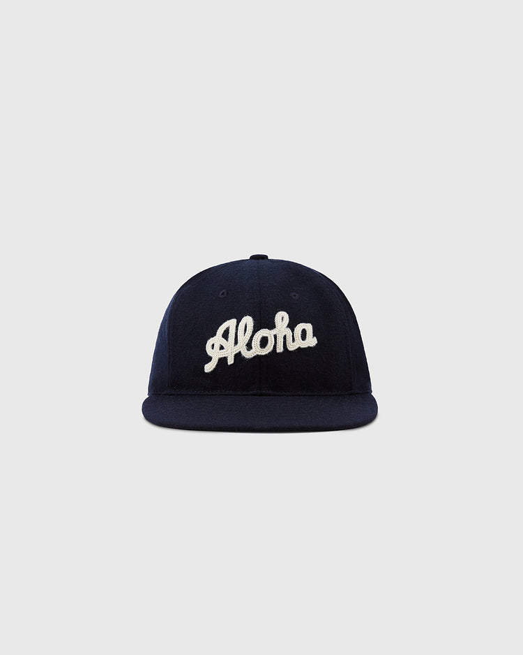 The Ebbets Field Aloha 100th Infantry 1942 Authentic Ballcap in navy features 
