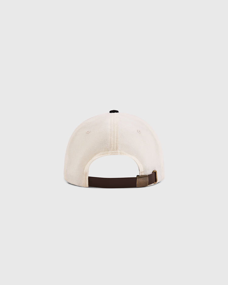 The Ebbets Field Mystery Caps of Mexico – Aviacion 1917 Authentic Wool Ballcap is shown from the back, highlighting its dark brown adjustable strap and metal clasp against a light gray background—a tribute to Mexican baseball heritage.