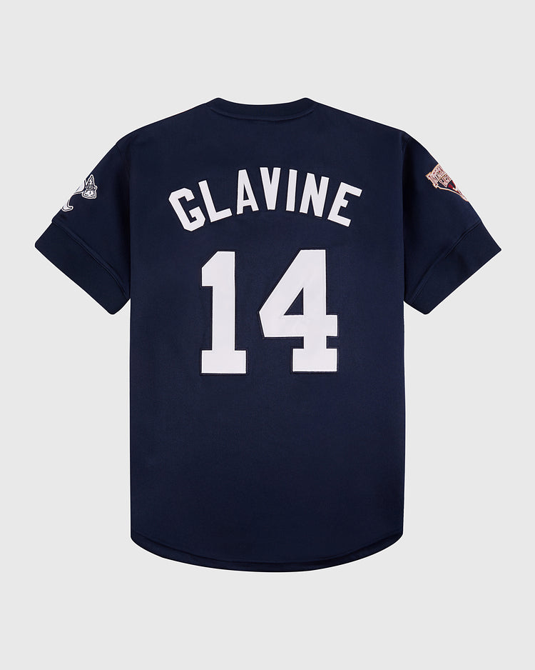 The Ebbets Field Tom Glavine Richmond Braves V-Neck Jersey features 