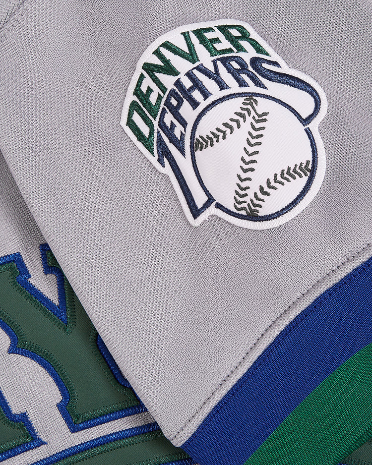 Close-up of a gray fabric patch with 