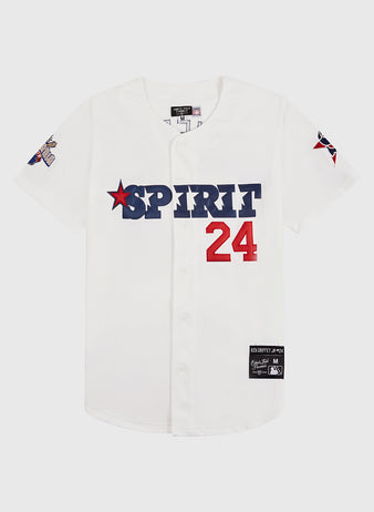 The Ebbets Field Ken Griffey Jr Bernardino Spirit Button Up Jersey is a white jersey with 