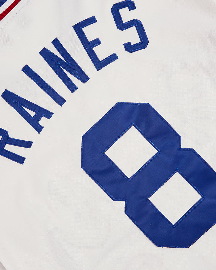 Close-up of the back of the Ebbets Field Tim Raines Memphis Chicks Button Up Jersey, showcasing 