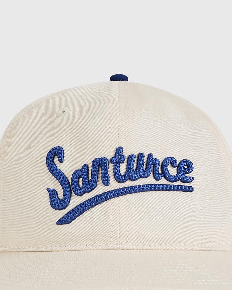 The Ebbets Field Santurce Cangrejeros 1939 Cotton Twill Ballcap features cream-colored fabric and 