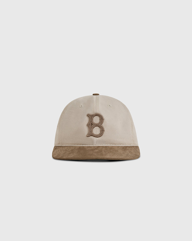 The Ebbets Field Brooklyn Royal Giants 1925 Cotton Twill Suede Ballcap features a beige crown, brown 