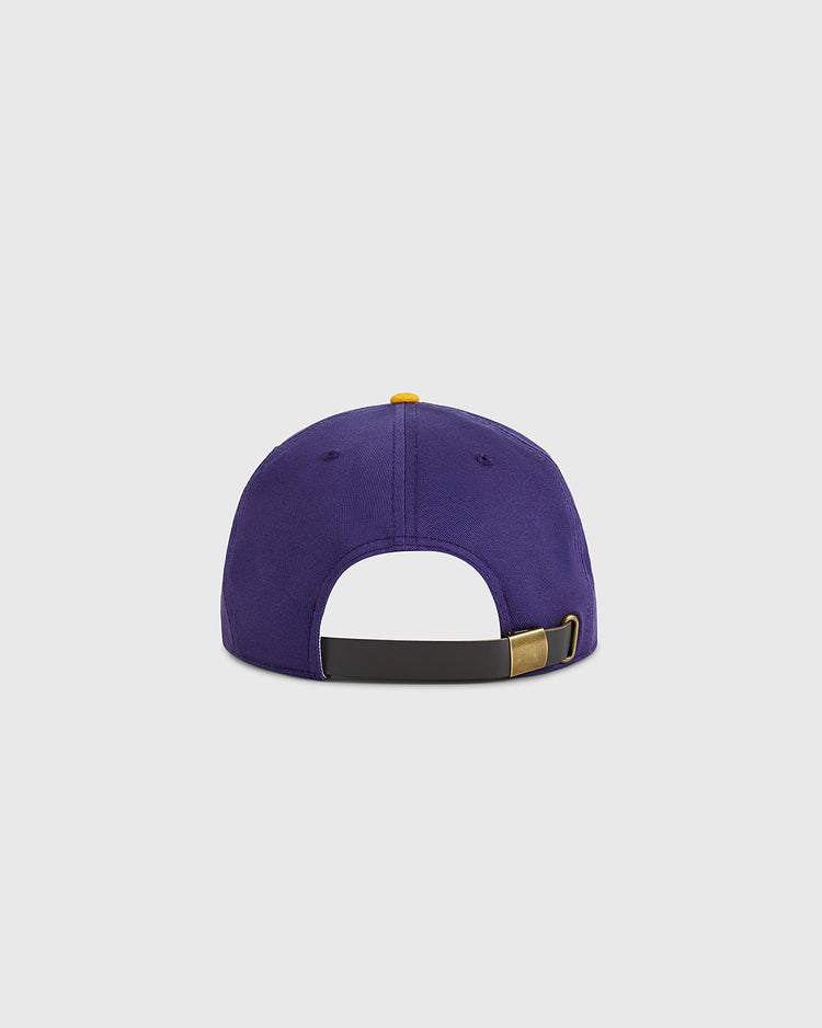 The Louisiana State University 1987 Cotton Twill Ballcap by Ebbets Field is a purple hat shown from the back, featuring an adjustable black strap with brass clasp against a plain light gray background—perfect for any LSU Tigers fan.