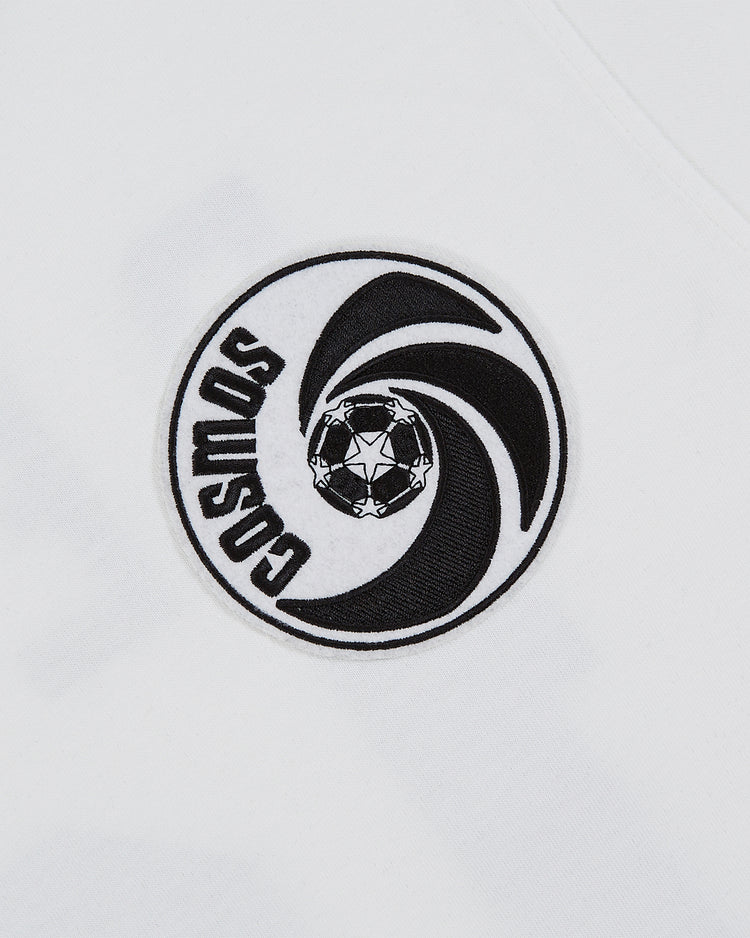 Black and white embroidered patch with 