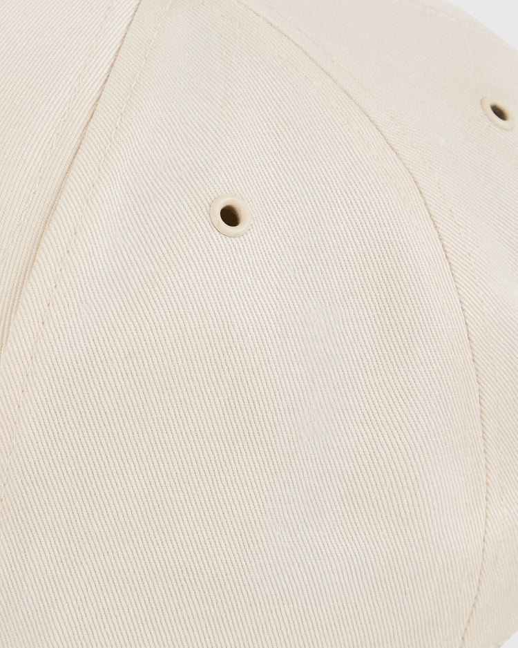 Close-up of the Ebbets Field San Francisco Golden Gate Gales A-Frame Cotton Twill Ballcap, featuring detailed stitching, panel seams, and metal eyelets—a classic retro snapback design.