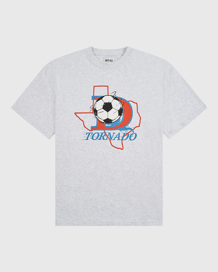 The Dallas Tornados Short Sleeve Graphic T-Shirt by Ebbets Field features an outline of Texas, a large D, soccer ball, and 