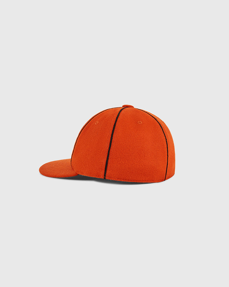 The Ponce Leones 1951 Authentic Wool Ballcap by Ebbets Field, featuring black stitching, is shown from the back right side against a plain light gray background.