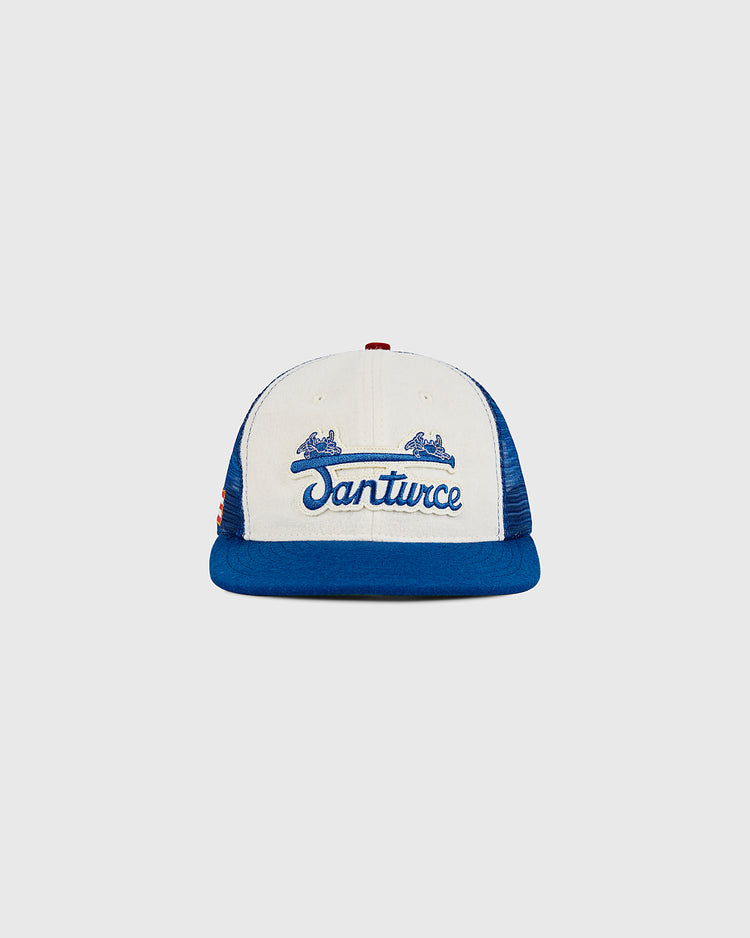 The Ebbets Field Santurce Wool Mesh Trucker Ballcap, featuring 