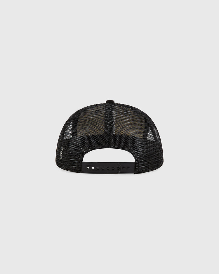 The Ebbets Field Tampa Bay Smokers Mesh Trucker Ballcap is displayed from the back, highlighting its adjustable snapback closure against a plain light gray background.